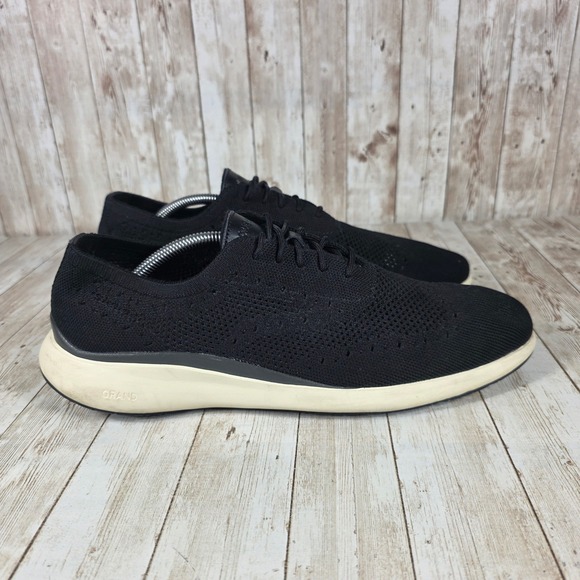 Cole Haan Knit Oxford Sneakers Lightweight Comfort Shoes‎ Black Mens 11.5M - Picture 1 of 8
